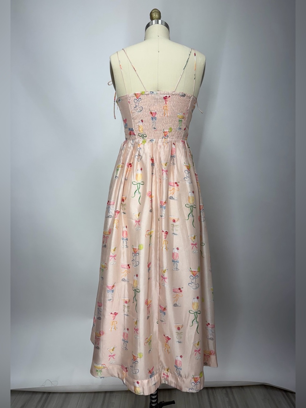 En Saison Viral Josette Satin Midi Dress Cocktail Print Size S/XS NWOT - Picture 4 of 15